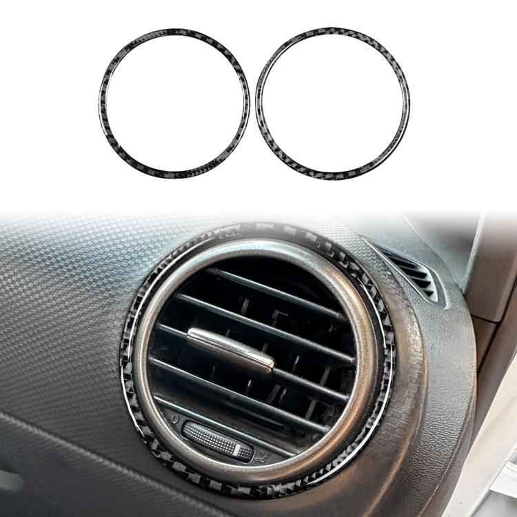 2pcs/Set Carbon Fiber Car AC Two Sides Air Outlet Decorative Sticker for SEAT Leon 2005-2012, Left and Right Driver, AC Two Sides Air Outle