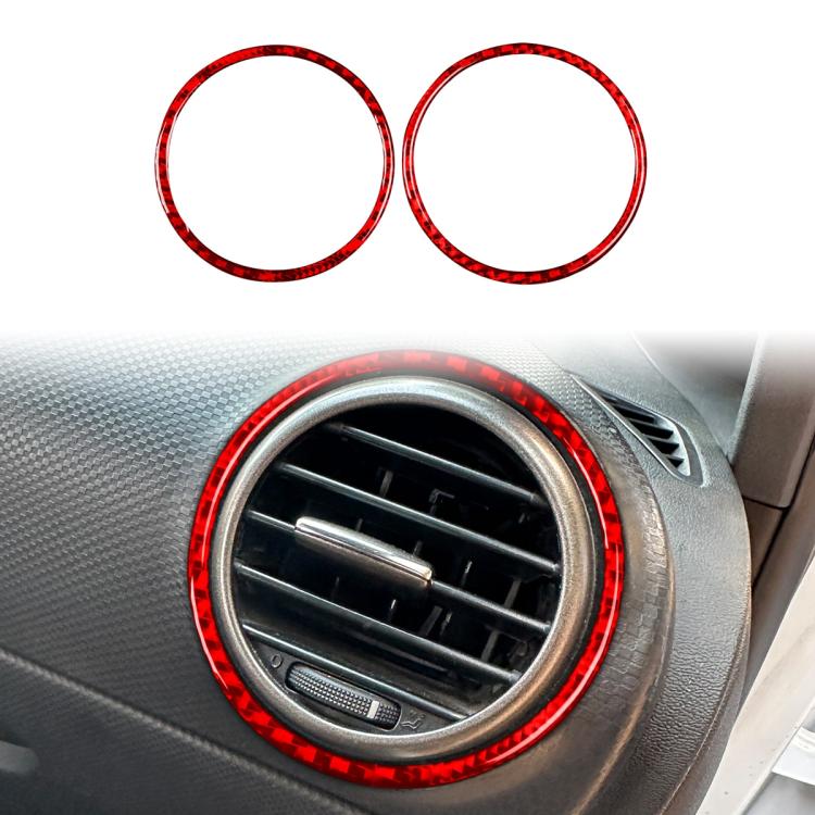 2pcs/Set Carbon Fiber Car AC Two Sides Air Outlet Decorative Sticker for SEAT Leon 2005-2012, Left and Right Driver, AC Two Sides Air Outle