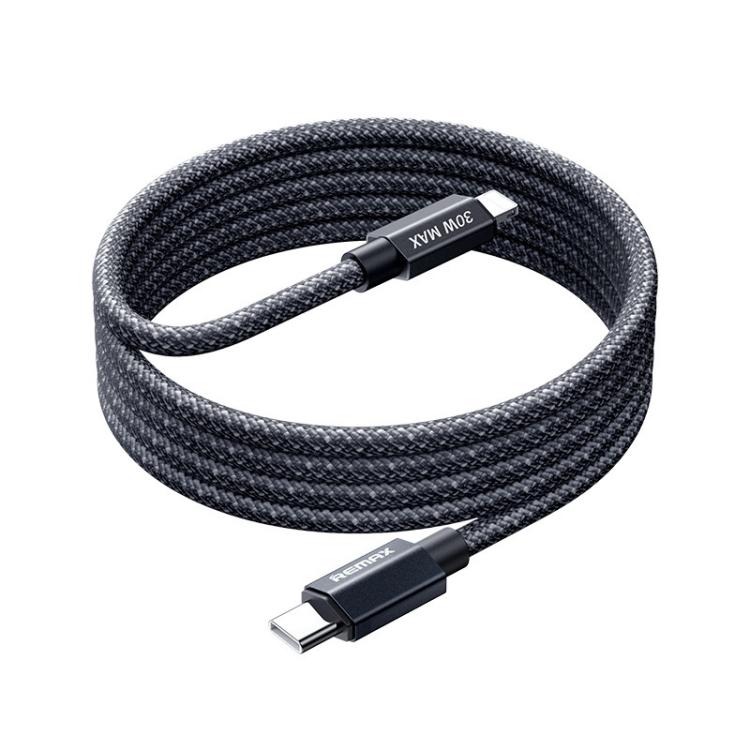 REMAX CB01 PD30W Type-C to 8핀 알루미늄 합금 브레이디드 고속 충전 데이터 케이블 LED 라이트 포함, 길이: 1.2m, Type-C to 8핀