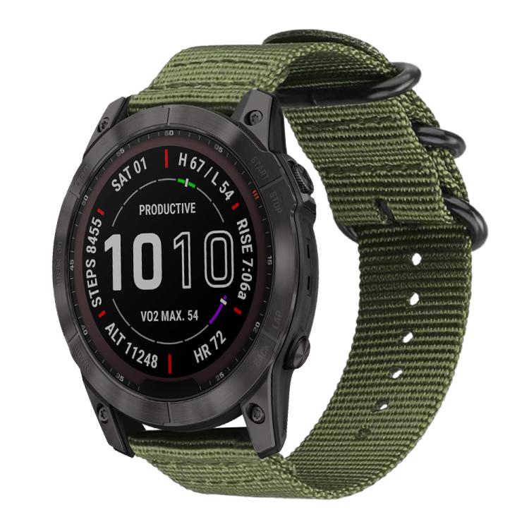 xDfind Ring Buckle Nylon Canvas Watch Band, For Garmin Fenix 8/7X/6X/5X 26mm, For Garmin Fenix 8/7/6/5 22mm, For Garmin Forerunner 235/220/620/630, For Garmin Forerunner 35 / 30 / 35J
