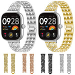 xDfind Five Beads Full Diamond Metal Watch Band, For Xiaomi Band 9 Pro/8 Pro/Redmi Watch6/5/4