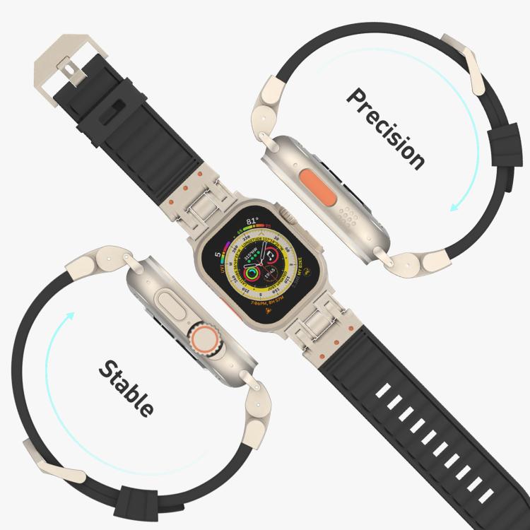 Mecha Stripe Texture Silicone Watch Band, For Apple Watch 46mm / 49mm / 45mm / 44mm