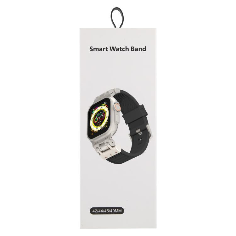 Mecha Stripe Texture Silicone Watch Band, For Apple Watch 46mm / 49mm / 45mm / 44mm