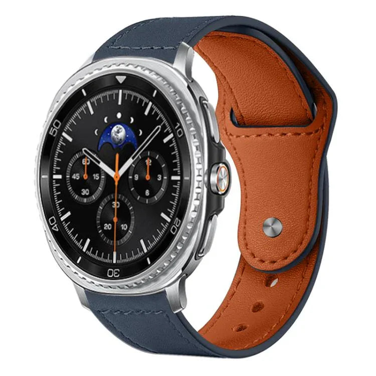 xDfind Rivet Buckle Genuine Leather Watch Band, For Samsung Galaxy Watch Ultra / Ultra 2025, For Samsung Galaxy Watch8 / 8 Classic