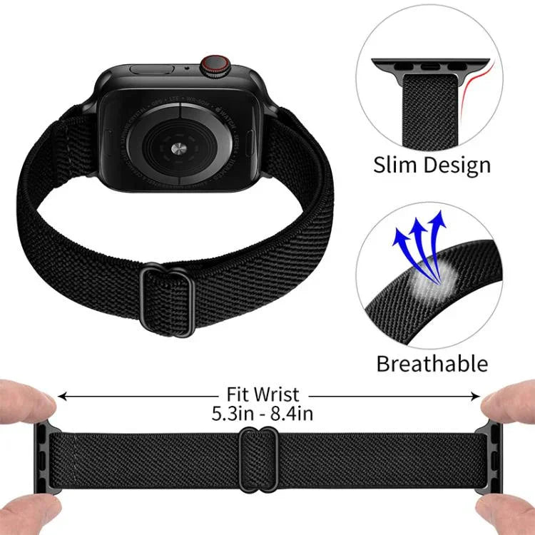 xDfind 사다리 버클 작은 허리 탄성 나일론 시계줄, Apple Watch 42 / 44 / 45 / 46 / 49mm용, Apple Watch 38 / 40 / 41 / S10 42mm용