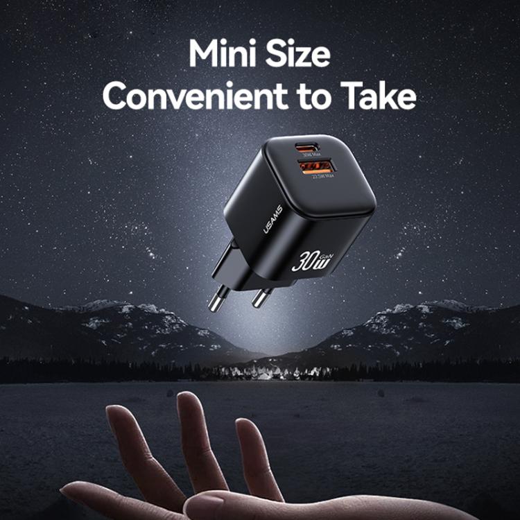 USAMS CC263 30W GaN USB-C / 타입-C, USB 듀얼 포트 미니 고속 충전기, CC263