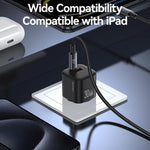 USAMS CC263 30W GaN USB-C / 타입-C, USB 듀얼 포트 미니 고속 충전기, CC263