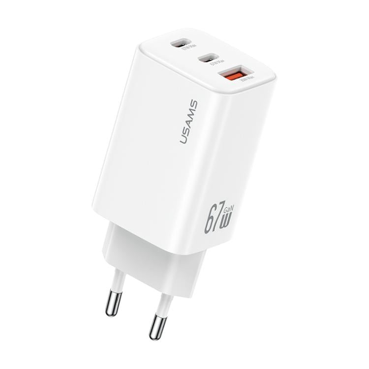 USAMS CC265 67W GaN 2 x 타입-C, USB 트리플 포트 미니 고속 충전기, CC265