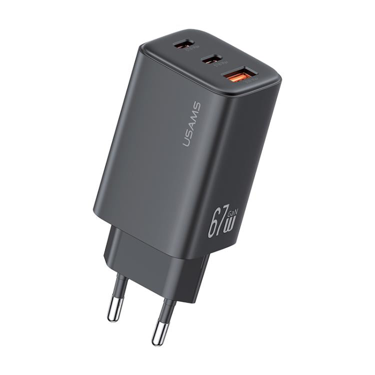 USAMS CC265 67W GaN 2 x 타입-C, USB 트리플 포트 미니 고속 충전기, CC265