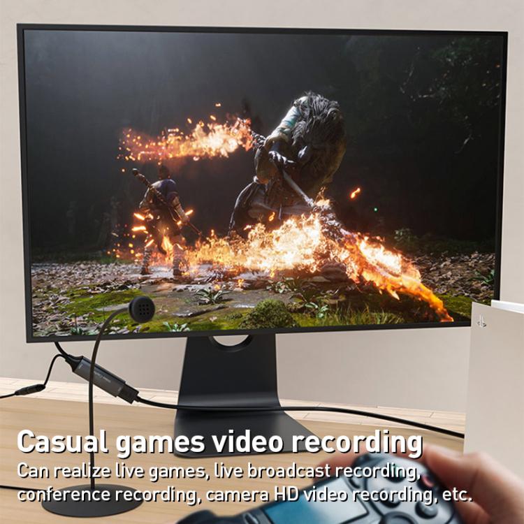U2 4K 30Hz HDMI to Type-C HD 비디오 캡처 카드 마이크 믹서 포함
