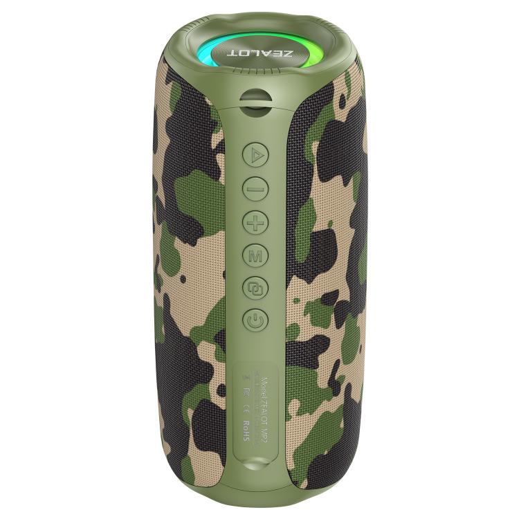 Zealot MP2 20W 휴대용 야외 RGB 블루투스 스피커, 마이크 없음(블루), 마이크 없음(카모플라주), 마이크 없음(블랙)