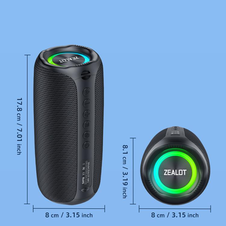 Zealot MP2 20W 휴대용 야외 RGB 블루투스 스피커, 마이크 없음(블루), 마이크 없음(카모플라주), 마이크 없음(블랙)