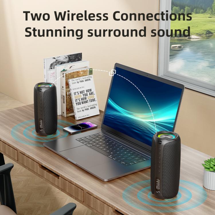 Zealot MP2 20W 휴대용 야외 RGB 블루투스 스피커, 마이크 없음(블루), 마이크 없음(카모플라주), 마이크 없음(블랙)