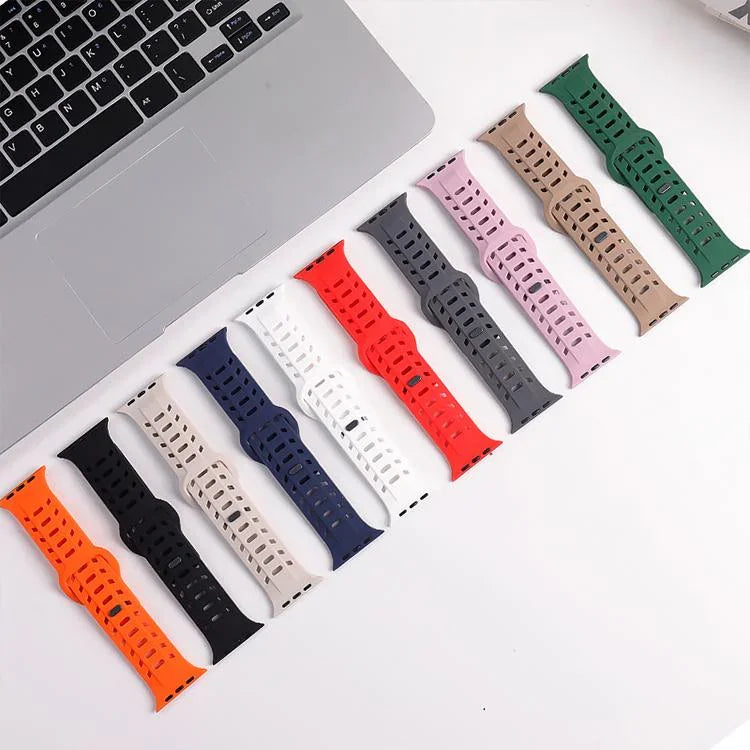 상어 무늬 구멍 실리콘 시계줄, Apple Watch 46mm / 49mm / 45mm / 44mm용