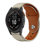 xDfind Rivet Buckle Genuine Leather Watch Band, For Garmin Fenix 8/7X/6X/5X 26mm, For Garmin Fenix 8/7/6/5 22mm