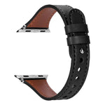 xDfind 더블 링 단일 리벳 천연 가죽 시계줄, Apple Watch 42 / 44 / 45 / 46 / 49mm용, Apple Watch 38 / 40 / 41 / S10 42mm용