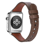 xDfind 더블 링 단일 리벳 천연 가죽 시계줄, Apple Watch 42 / 44 / 45 / 46 / 49mm용, Apple Watch 38 / 40 / 41 / S10 42mm용