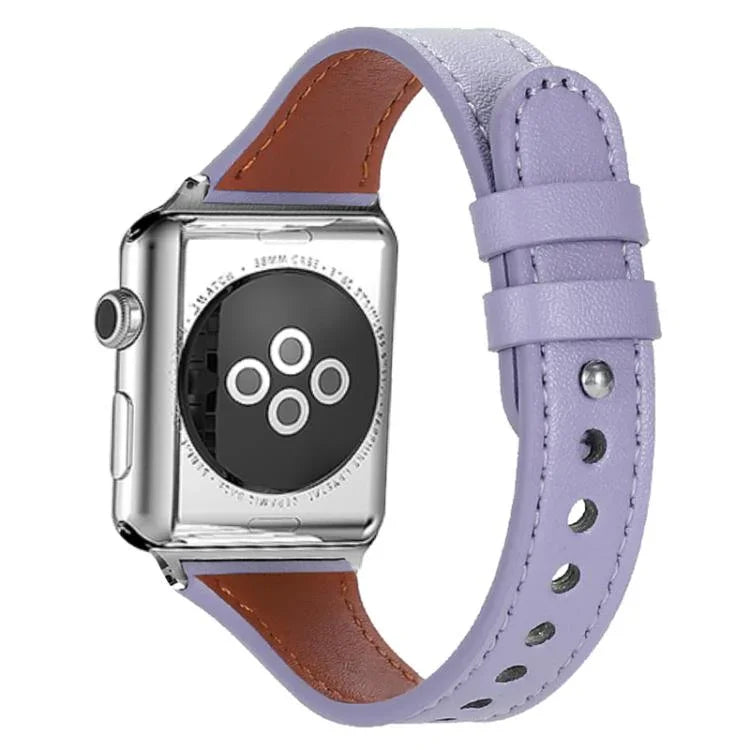 xDfind 더블 링 단일 리벳 천연 가죽 시계줄, Apple Watch 42 / 44 / 45 / 46 / 49mm용, Apple Watch 38 / 40 / 41 / S10 42mm용