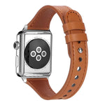 xDfind 더블 링 단일 리벳 천연 가죽 시계줄, Apple Watch 42 / 44 / 45 / 46 / 49mm용, Apple Watch 38 / 40 / 41 / S10 42mm용