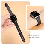 xDfind 더블 링 단일 리벳 천연 가죽 시계줄, Apple Watch 42 / 44 / 45 / 46 / 49mm용, Apple Watch 38 / 40 / 41 / S10 42mm용
