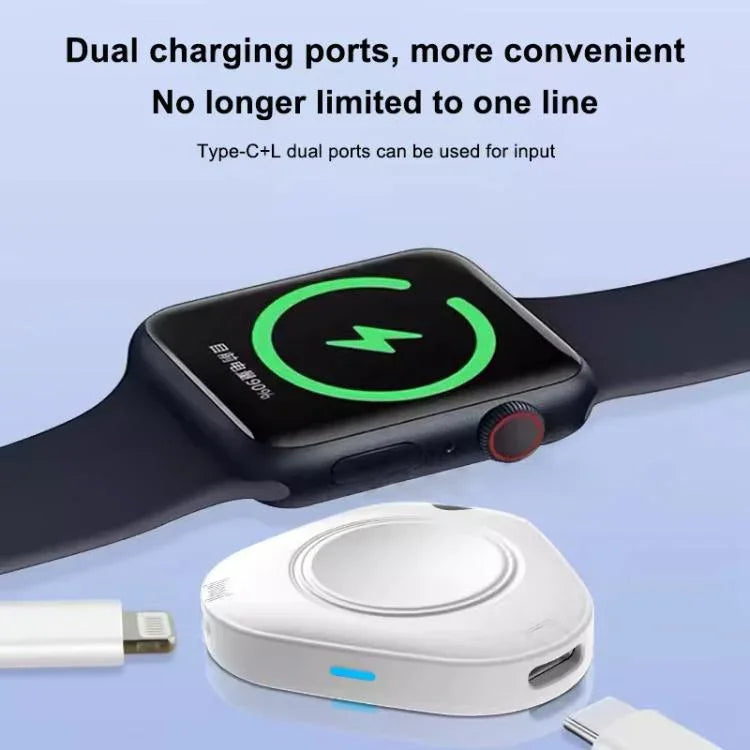 xDfind 8핀 및 타입-C 휴대용 스마트워치 자석 무선 충전기, Apple Watch용