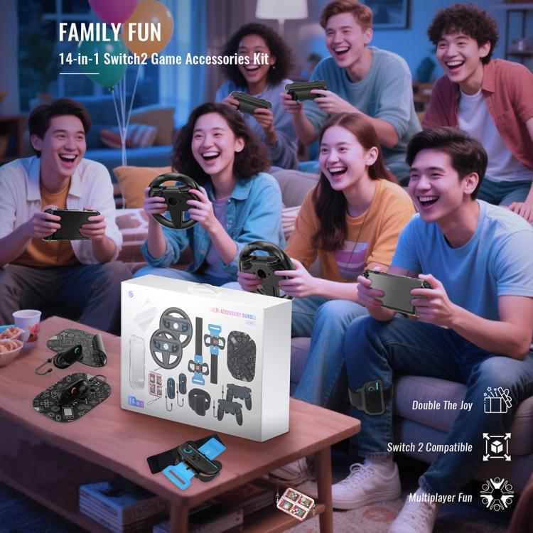 JYS NS2317 14-in-1 스포츠 게임 모션 센서 컨트롤러 세트, JYS 14 In 1