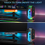 JYS NS2318 4 in 1 게임 컨트롤러 충전 도크 RGB 라이트 포함, 닌텐도 스위치 1 / 2용, JYS-NS2318