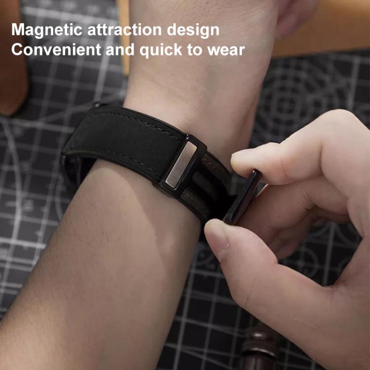 xDfind Crazy Horse Pattern Silicone Skin Magnetic Buckle Watch Band, For Amazfit T-Rex 3
