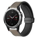 xDfind Crazy Horse Pattern Silicone Skin Magnetic Buckle Watch Band, For Garmin Fenix 8 / 7X / 6X / 5X 26mm, For Garmin Fenix 8 / 7 / 6 / 5 22mm