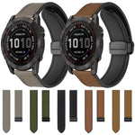 xDfind Crazy Horse Pattern Silicone Skin Magnetic Buckle Watch Band, For Garmin Fenix 8 / 7X / 6X / 5X 26mm, For Garmin Fenix 8 / 7 / 6 / 5 22mm