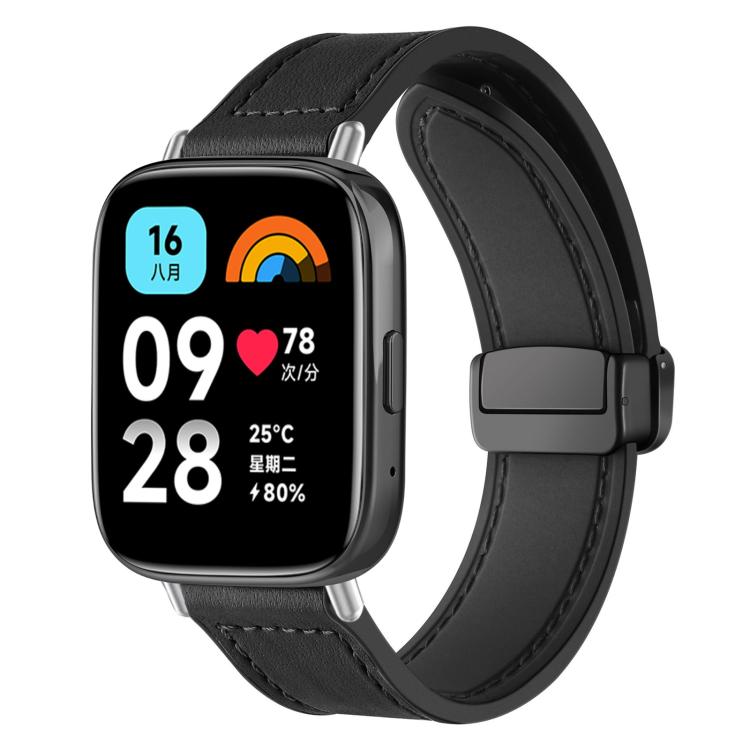 xDfind Crazy Horse Pattern Silicone Skin Magnetic Buckle Watch Band, For Xiaomi Band 10 Pro/9 Pro/Redmi Watch 6/5/4, For Redmi Watch 3 Active / Watch 3 Lite, For Redmi Watch 3