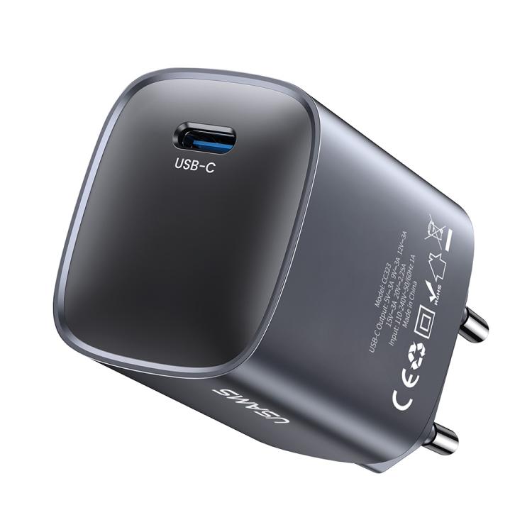USAMS CC323 T66 45W USB-C / Type-C GaN 고속 충전기, EU 플러그, CC323