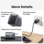 USAMS CC323 T66 45W USB-C / Type-C GaN 고속 충전기, EU 플러그, CC323