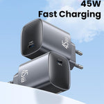 USAMS CC323 T66 45W USB-C / Type-C GaN 고속 충전기, EU 플러그, CC323