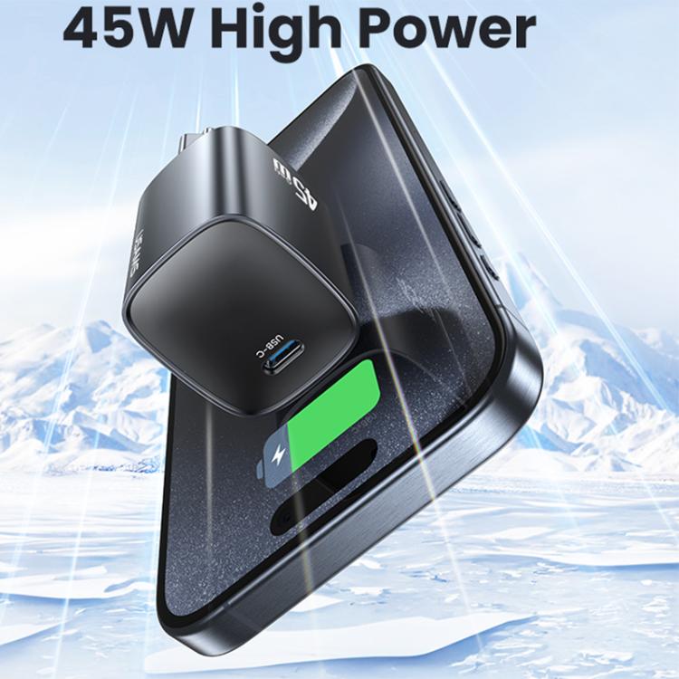 USAMS CC323 T66 45W USB-C / Type-C GaN 고속 충전기, EU 플러그, CC323