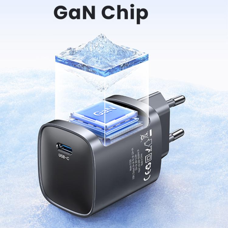 USAMS CC323 T66 45W USB-C / Type-C GaN 고속 충전기, EU 플러그, CC323