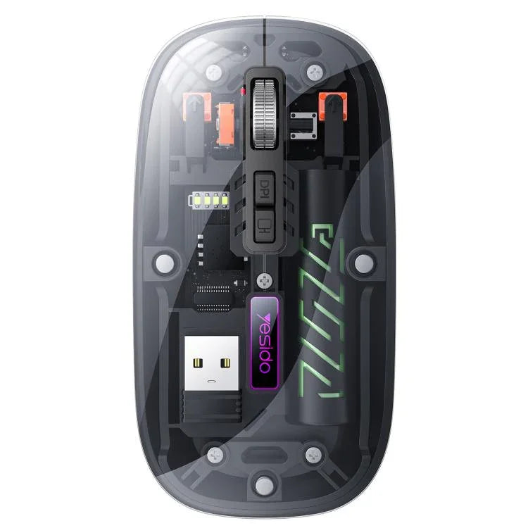Yesido KB29 투명 블루투스 듀얼 모드 무선 마우스, KB29 (화이트), KB29 (블랙)