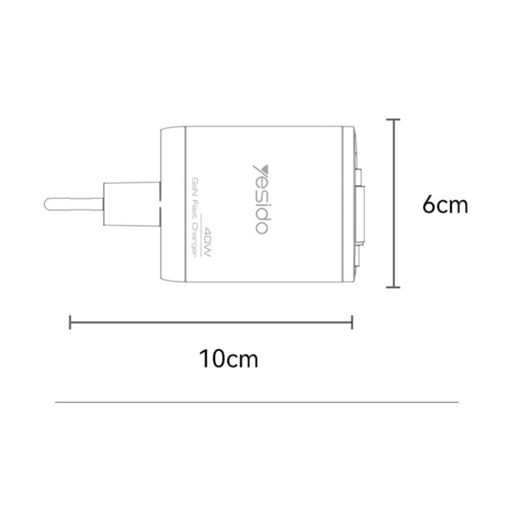 Yesido YC99 40W 고속 충전기 텔레스코픽 타입-C 케이블 포함, YC99