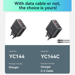 Yesido YC144 65W 3포트 고속 충전기, YC144