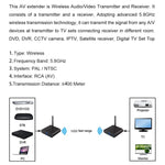 Measy AV540 5.8GHz Wireless Audio / Video Transmitter and Receiver with Infrared Return Function, Distance: 400m, AV540 Black
