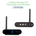 Measy AV550 5.8GHz 무선 오디오/비디오 송수신기 적외선 리턴 기능 포함, 거리: 500m, AV550 블랙