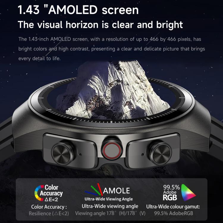 F39 1.43인치 AMOLED 스크린 2-in-1 블루투스 이어폰 스마트 워치, 블루투스 통화 / NFC 지원