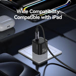 USAMS CC262 30W GaN USB-C / 타입-C 포트 미니 고속 충전기, EU 플러그