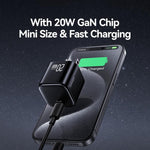 USAMS CC267 20W GaN USB-C / 타입-C 포트 미니 고속 충전기, US 플러그