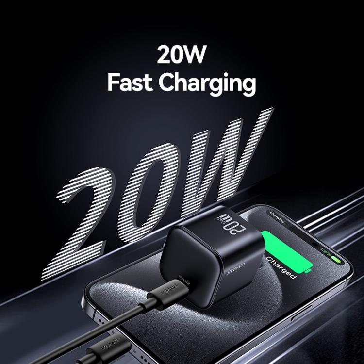 USAMS CC267 20W GaN USB-C / 타입-C 포트 미니 고속 충전기, US 플러그