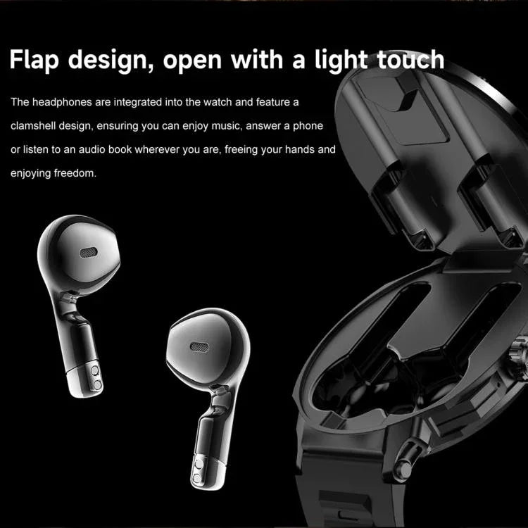 D13 2-in-1 블루투스 이어폰 스마트 통화 워치, 블루투스 통화 / NFC / 건강 모니터링 지원, 실리콘 스트랩, 3비드 스틸 스트랩, 밀라노 스틸 스트랩