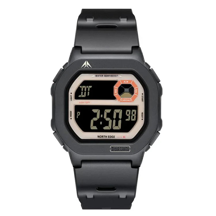 NORTH EDGE X1 Outdoor Single Display Square Waterproof Luminous Electronic Watch