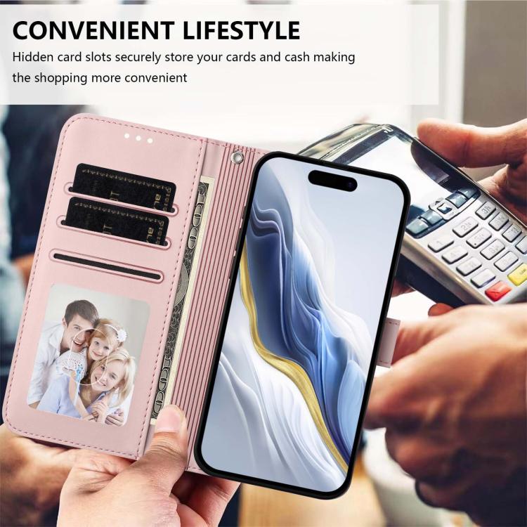 손목 스트랩이 있는 엠보싱 하트 고양이 가죽 휴대폰 케이스, iPhone 15용, iPhone 14 Plus용, iPhone 14 / 13용, iPhone 14 Pro용