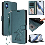 엠보싱 하트 고양이 가죽 휴대폰 케이스와 손 스트랩, iPhone XR용, iPhone XS Max용, iPhone 7 Plus / 8 Plus용