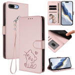 엠보싱 하트 고양이 가죽 휴대폰 케이스와 손 스트랩, iPhone XR용, iPhone XS Max용, iPhone 7 Plus / 8 Plus용
